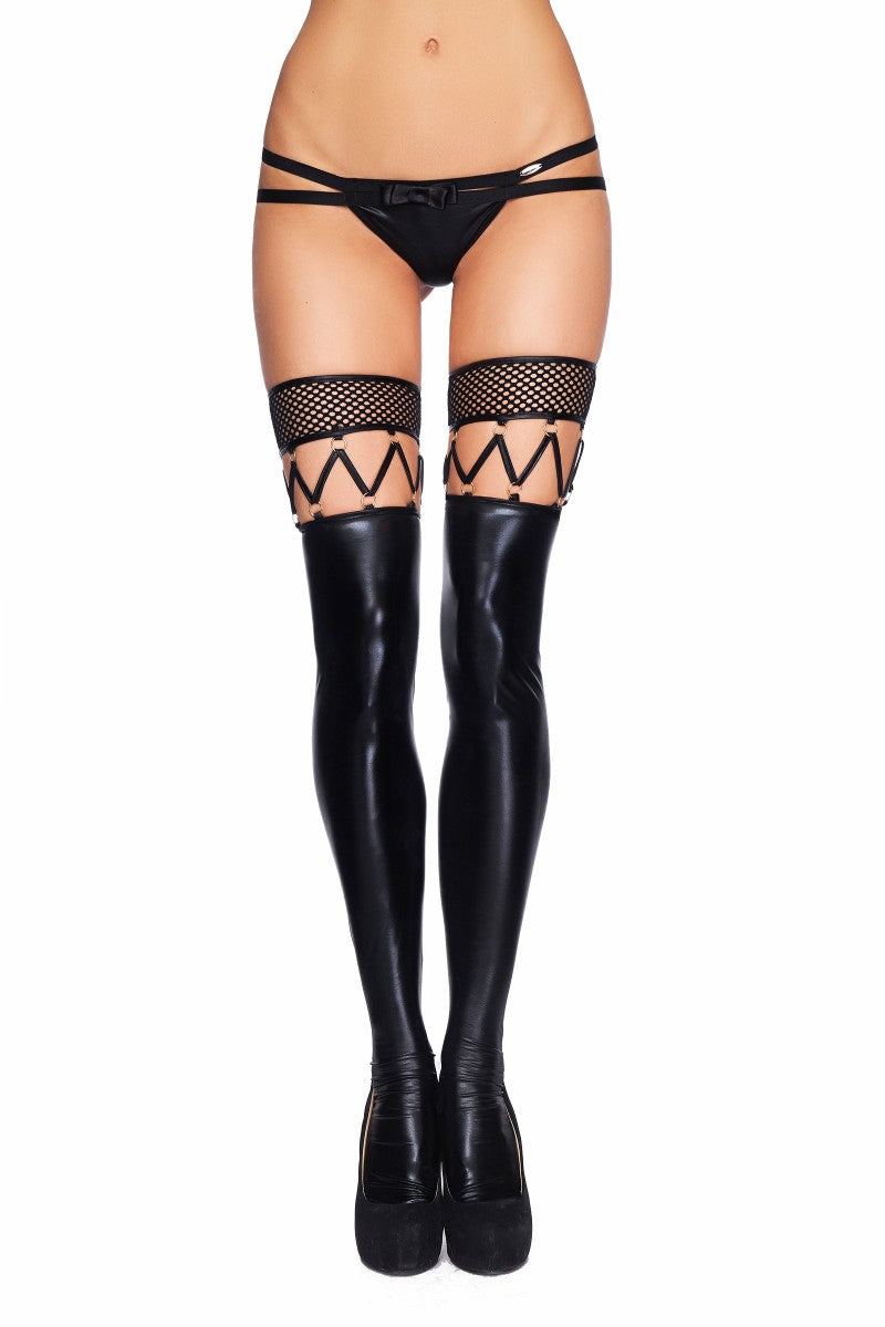 schwarze Straps-Strümpfe Marica von 7-Heaven schwarze Straps-Strümpfe Marica von 7-Heaven